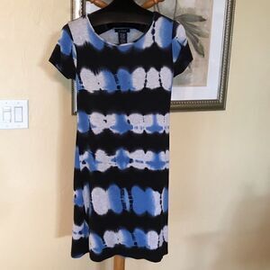 Tie Dye Dress, Blue & Black, Size Small